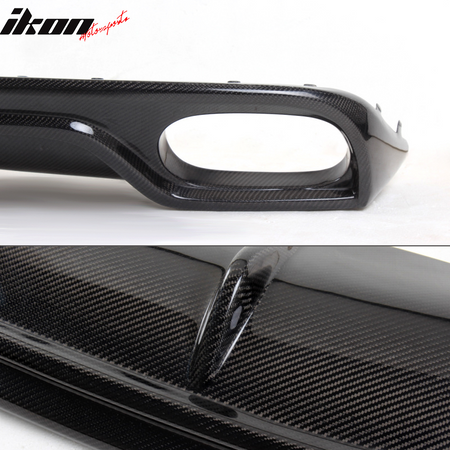 IKON MOTORSPORTS, Rear Diffuser Compatible With 2013-2016 Audi A4 B9 Sedan, R Style Matte Carbon Fiber Rear Bumper Lip Valance Spoiler, 2014 2015