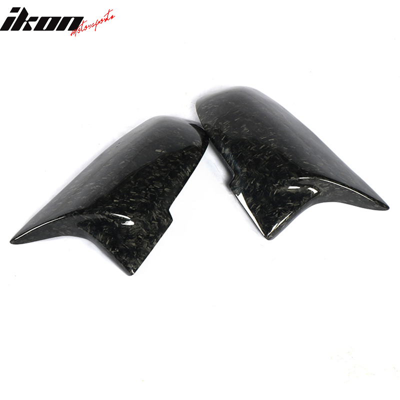 IKON MOTORSPORTS, Mirror Covers Compatible With BMW F20 F22 F31 F35 F34 X1 F32 F33 F30 Sedan, Matte Forged Carbon Fiber JC Style Rear Side View Mirror Cover Driver Passenger