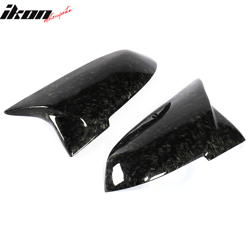 IKON MOTORSPORTS, Mirror Covers Compatible With BMW F20 F22 F31 F35 F34 X1 F32 F33 F30 Sedan, Matte Forged Carbon Fiber JC Style Rear Side View Mirror Cover Driver Passenger