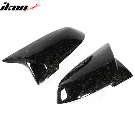 IKON MOTORSPORTS, Mirror Covers Compatible With BMW F20 F22 F31 F35 F34 X1 F32 F33 F30 Sedan, Matte Forged Carbon Fiber JC Style Rear Side View Mirror Cover Driver Passenger