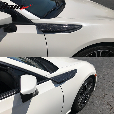 IKON MOTORSPORTS, Side Fender Vents Compatible With 2013-2016 Scion FR-S/2013-2020 Subaru BRZ/2017-2020 Toyota 86, T Style Side Wing Air Vent Fender Carbon Fiber