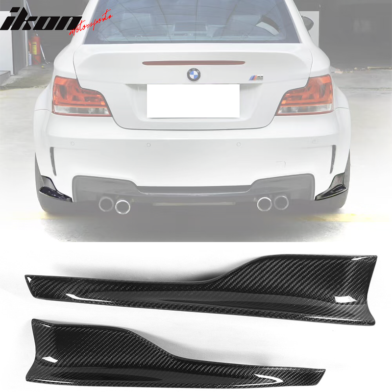 Fits 11-12 BMW 1 Series M E82 R Style Rear Lip Splitter Apron Matte Carbon Fiber