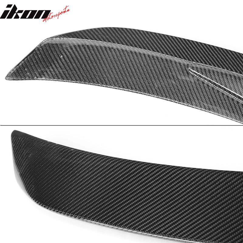 IKON MOTORSPORTS, Trunk Spoiler Compatible With 2007-2015 Infiniti G35 G25 G37 Q40 Sedan, VIP Style Matte Carbon Fiber Rear Spoiler Wing, 2008 2009 2010 2011 2012 2013 2014