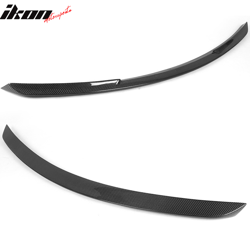 IKON MOTORSPORTS, Trunk Spoiler Compatible With 2011-2013 Mercedes-Benz SLK R172, AMG Style Matte Carbon Fiber Rear Spoiler Wing, 2012