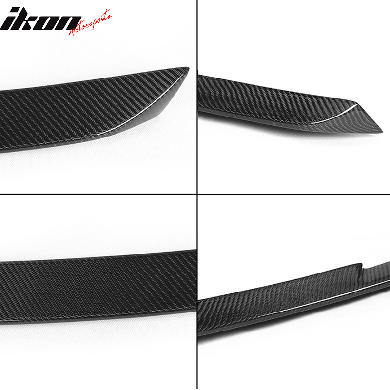 IKON MOTORSPORTS, Trunk Spoiler Compatible With 2011-2013 Mercedes-Benz SLK R172, AMG Style Matte Carbon Fiber Rear Spoiler Wing, 2012