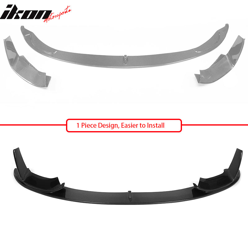 Fits 15-20 BMW M3 F80 M4 F82 F83 P Style Front Bumper Lip - Matte Carbon Fiber