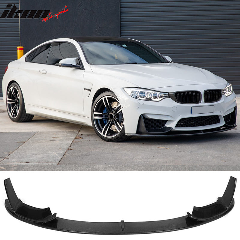 Fits 15-20 BMW M3 F80 M4 F82 F83 P Style Front Bumper Lip - Matte Carbon Fiber