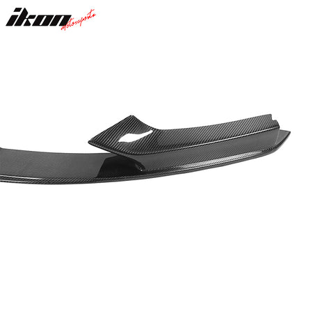 IKON MOTORSPORTS, Front Bumper Lip Compatible With 2014-2020 BMW 2 Series F22 F23 M Sport, M Performace Style Matte Carbon Fiber Front Lip Chin Valance Spoiler Splitter, 2015 2016 2017 2018 2019