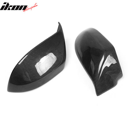 IKON MOTORSPORTS, Mirror Cover Compatible With 2012-2018 Audi A7 4G8 Sedan, JC Style Matte Carbon Fiber Side Rear View Mirror Covers Pair, 2013 2014 2015 2016 2017