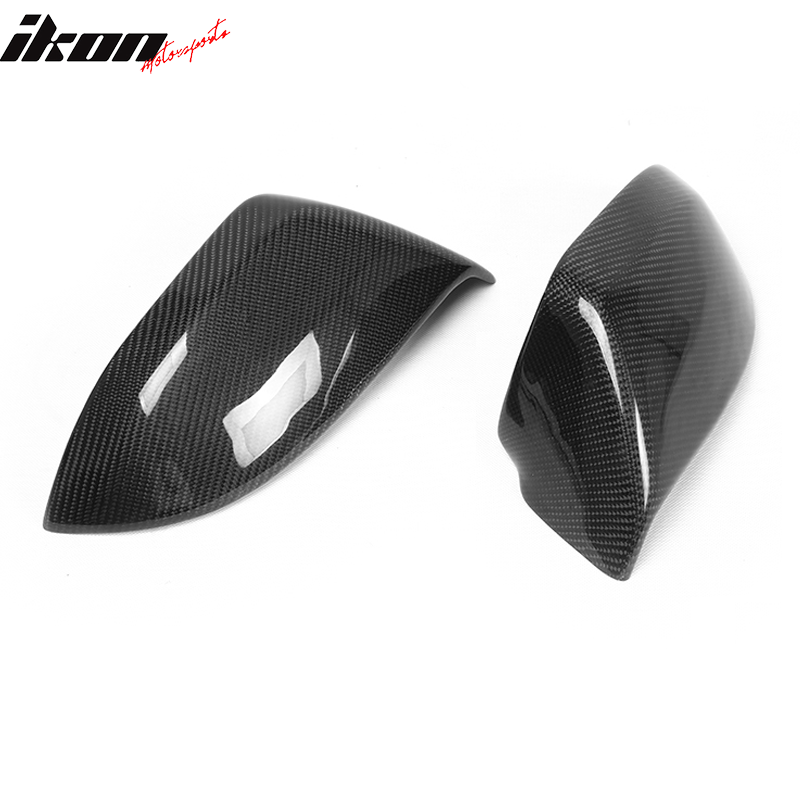 IKON MOTORSPORTS, Mirror Cover Compatible With 2012-2018 Audi A7 4G8 Sedan, JC Style Matte Carbon Fiber Side Rear View Mirror Covers Pair, 2013 2014 2015 2016 2017