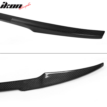 IKON MOTORSPORTS, Trunk Spoiler Compatible With 2014-2020 BMW 4 Series F32 Coupe, M4 Style Matte Carbon Fiber Rear Spoiler Wing, 2015 2016 2017 2018 2019