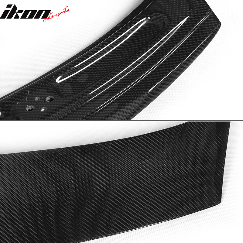 IKON MOTORSPORTS, Trunk Spoiler Compatible With 2012-2018 Audi A7 S7 RS7 Sedan, Factory Style Matte Carbon Fiber Rear Spoiler Wing, 2013 2014 2015 2016 2017