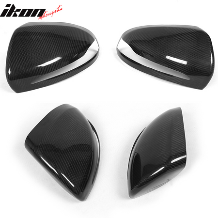 IKON MOTORSPORTS, Mirror Cover Compatible With 2015-2018 Mercedes-Benz W205 C Class W222 S Class Sedan, Matte Carbon Fiber Side Rear View Mirror Covers Pair, 2016 2017