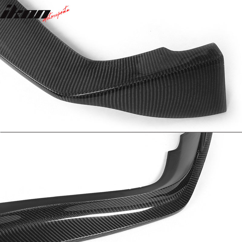 IKON MOTORSPORTS, Front Bumper Lip Compatible With 2008-2014 Infiniti G37 Coupe, JC Style Matte Carbon Fiber Front Lip Chin Valance Spoiler Splitter, 2009 2010 2011 2012 2013