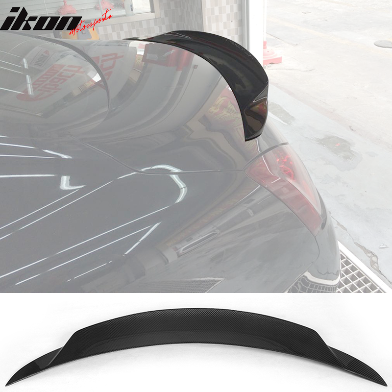 IKON MOTORSPORTS, Trunk Spoiler Compatible With 2008-2013 Infiniti G37 Coupe, JDM Style Matte Carbon Fiber Rear Spoiler Wing, 2009 2010 2011 2012