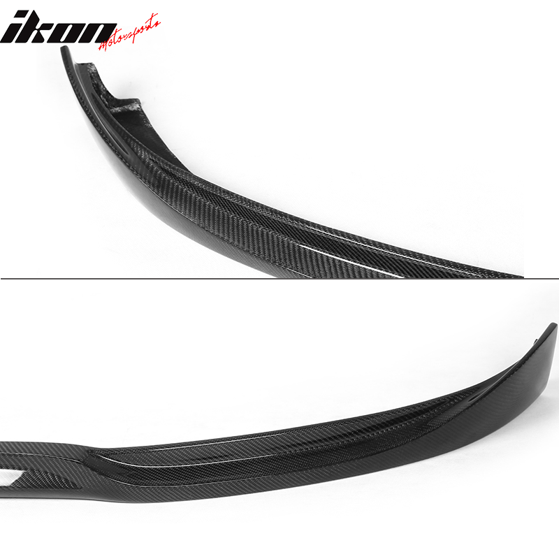 IKON MOTORSPORTS, Front Bumper Lip Compatible With 2012-2017 Tesla Model S Sedan, JC Style Matte Carbon Fiber Front Lip Chin Valance Spoiler Splitter, 2013 2014 2015 2016