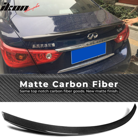 Fits 14-24 Infiniti Q50 V37 OE Style Trunk Spoiler Wing - Matte Carbon Fiber