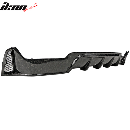 IKON MOTORSPORTS, Rear Diffuser Compatible With 2014-2020 BMW 4 Series F32 F33 F36 M Sport 428i 435i 430i 440i, P Style Matte Forged Carbon Fiber Rear Bumper Lip Diffuser , 2015 2016 2017 2018 2019