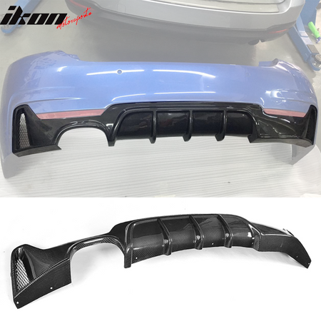 Fits 14-20 BMW 428i 430i xDrive P Style Rear Lip Diffuser Matte Carbon Fiber