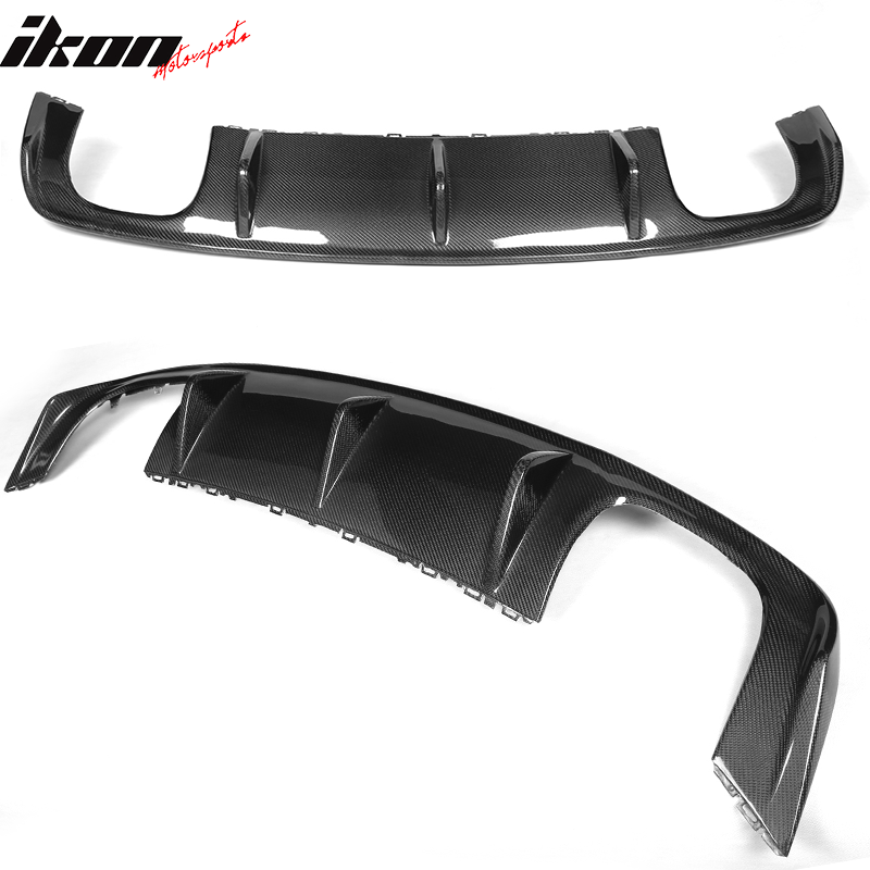 IKON MOTORSPORTS, Rear Diffuser Compatible With 2013-2016 Audi S3 8V Sedan, Factory Style Matte Carbon Fiber Rear Bumper Lip Valance Spoiler, 2014 2015