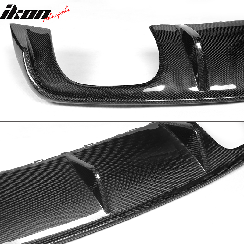 IKON MOTORSPORTS, Rear Diffuser Compatible With 2013-2016 Audi S3 8V Sedan, Factory Style Matte Carbon Fiber Rear Bumper Lip Valance Spoiler, 2014 2015