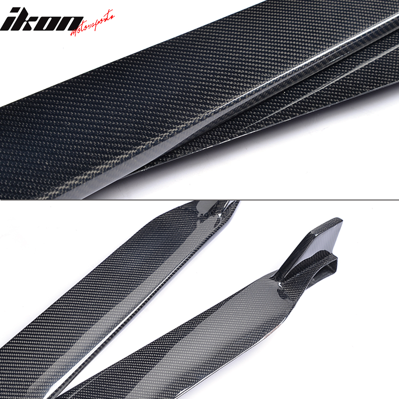 IKON MOTORSPORTS, Side Skirts Compatible With 2015-2022 Ford Mustang Coupe Except GT350, JC Style Side Skirt Extension Rocker Panel Driver Passenger, 2016 2017