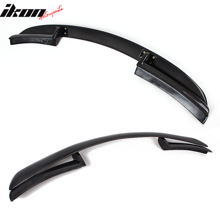 IKON MOTORSPORTS, Roof Spoiler Compatible With 2009-2012 Infiniti FX35 FX50, VE Style Matte Carbon Fiber Rear Spoiler Wing, 2010 2011