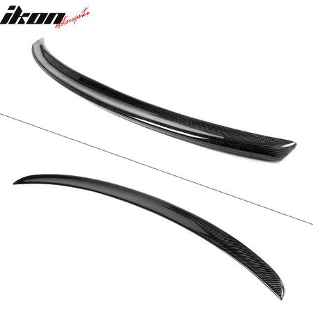 IKON MOTORSPORTS, Trunk Spoiler Compatible With 2009-2016 Audi A4 B8 Sedan , Matte Carbon Fiber + FRP Factory Style Rear Spoiler Wing, 2010 2011 2012 2013 2014 2015