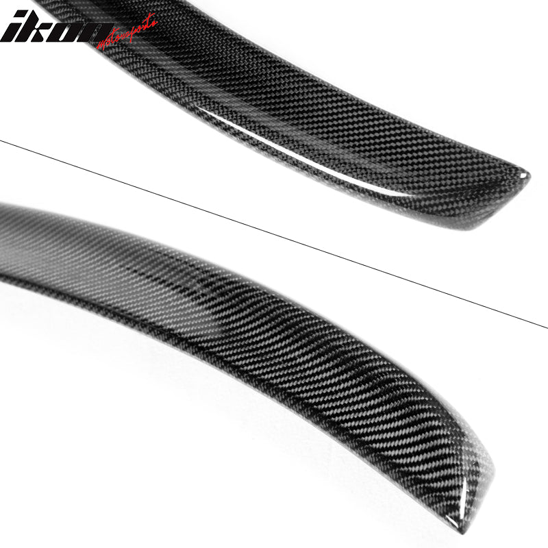 IKON MOTORSPORTS, Trunk Spoiler Compatible With 2009-2016 Audi A4 B8 Sedan , Matte Carbon Fiber + FRP Factory Style Rear Spoiler Wing, 2010 2011 2012 2013 2014 2015