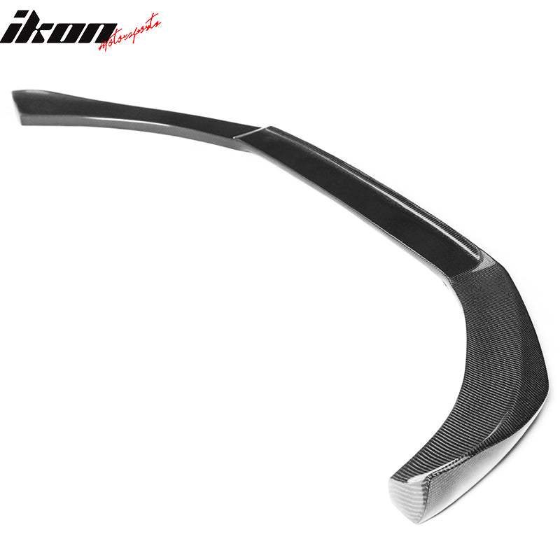 IKON MOTORSPORTS, Front Bumper Lip Compatible With 2009-2012 Audi A4 B8 Sedan , Matte Carbon Fiber + FRP STK Style Front Lip Spoiler Wing Chin Splitter, 2010 2011