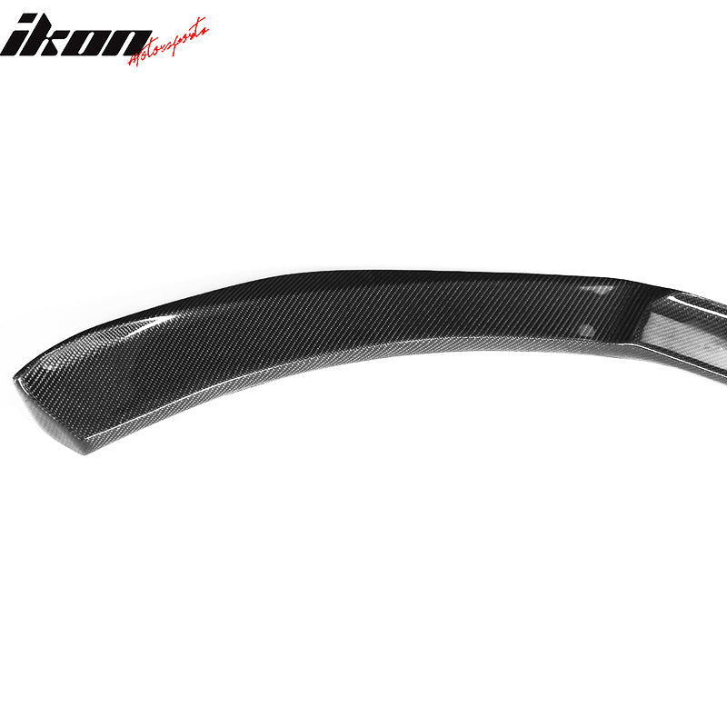 IKON MOTORSPORTS, Front Bumper Lip Compatible With 2009-2012 Audi A4 B8 Sedan , Matte Carbon Fiber + FRP STK Style Front Lip Spoiler Wing Chin Splitter, 2010 2011