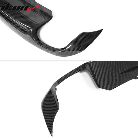 IKON MOTORSPORTS, Rear Diffuser Compatible With 2008-2012 Audi A5 B8 Coupe , Matte Carbon Fiber + FRP O Style Rear Bumper Lip Spoiler Wing, 2009 2010 2011