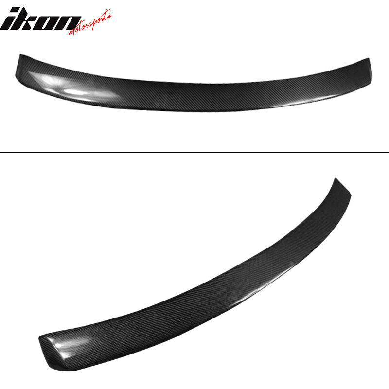 IKON MOTORSPORTS, Roof Spoiler Compatible With 2008-2014 Mercedes-Benz C-Class W204 Sedan , Matte Carbon Fiber + FRP Factory Style Rear Spoiler Wing, 2009 2010 2011 2012 2013