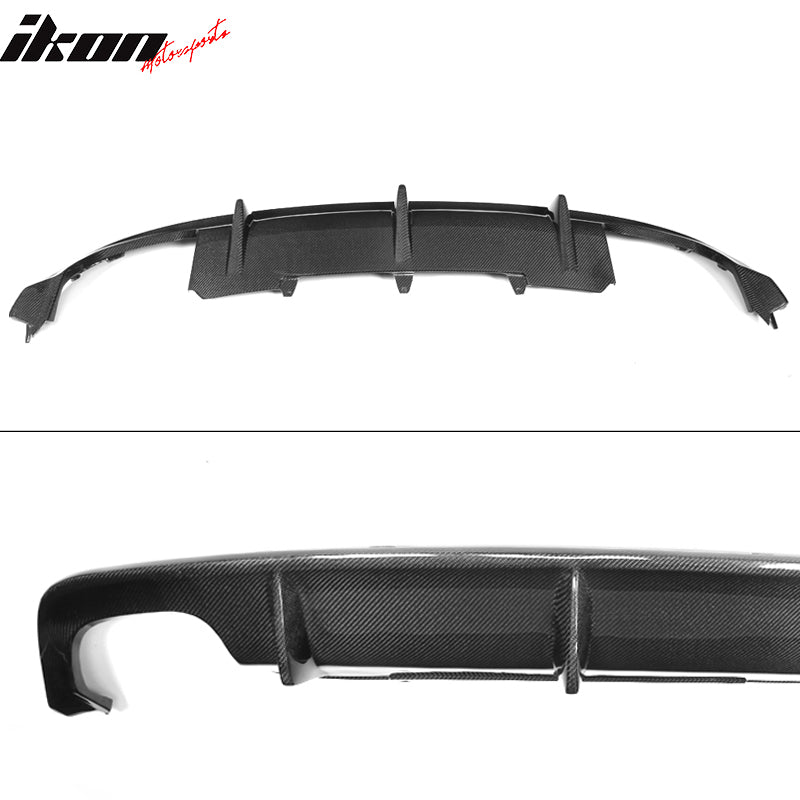 IKON MOTORSPORTS, Rear Diffuser Compatible With 2013-2017 Audi S5 B8.5 Coupe Facelift , Matte Carbon Fiber + FRP Factory Style Rear Bumper Lip Spoiler Wing, 2014 2015 2016