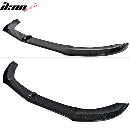 IKON MOTORSPORTS, Front Bumper Lip Compatible With 2015-2018 Mercedes W205 Sedan AMG Sport , Matte Forged Carbon Fiber PSM style Front Lip Spoiler Wing Chin Splitter, 2016 2017