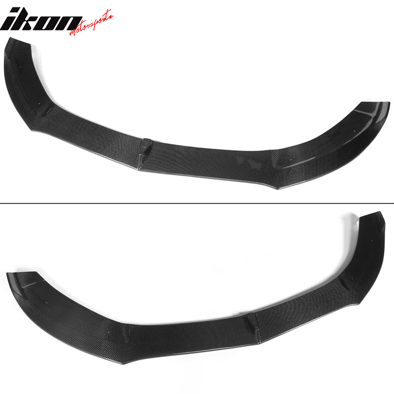 IKON MOTORSPORTS, Front Bumper Lip Compatible With 2015-2018 Mercedes W205 Sedan AMG Sport , Matte Carbon Fiber + FRP PSM Style Front Lip Spoiler Wing Chin Splitter, 2016 2017