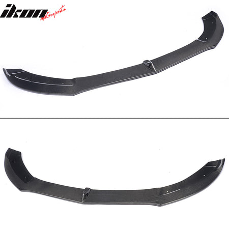 IKON MOTORSPORTS, Front Bumper Lip Compatible With 2015-2018 Mercedes W205 Sedan AMG Sport , Matte Carbon Fiber + FRP PSM Style Front Lip Spoiler Wing Chin Splitter, 2016 2017