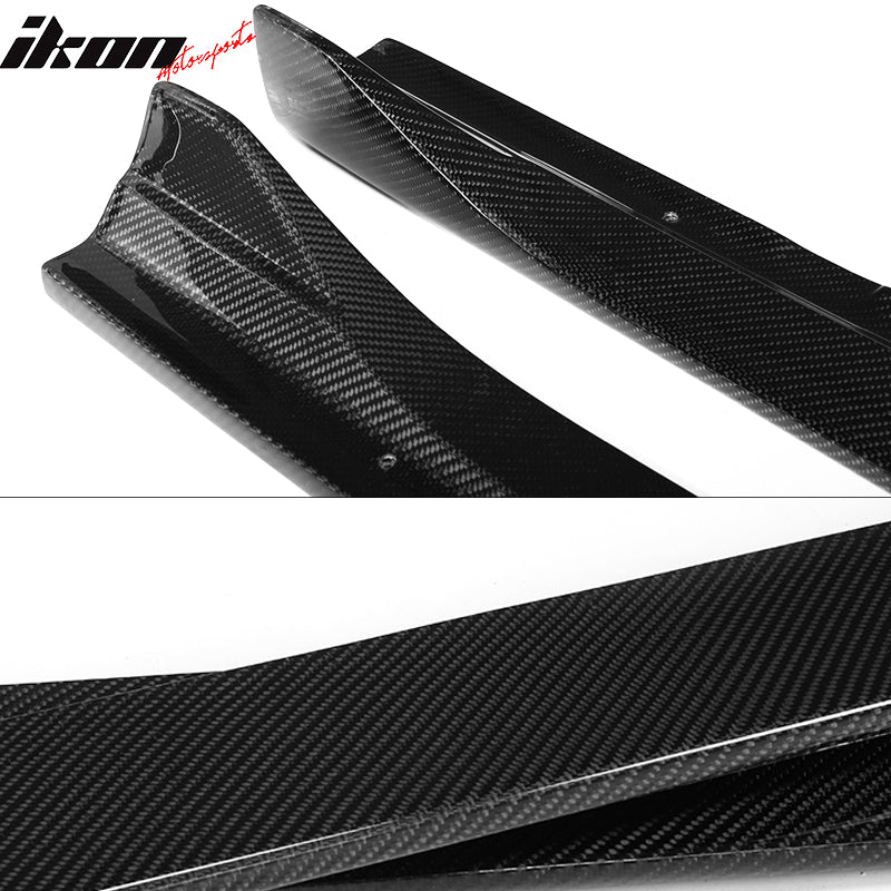 IKON MOTORSPORTS, Side Skirts Compatible With 2015-2018 Mercedes-Benz W205 AMG Sport , Matte Carbon Fiber S Style Side Skirt Extension Rocker Panel Pair, 2016 2017