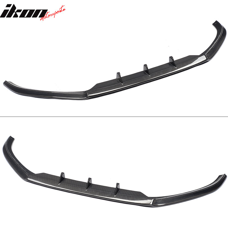 IKON MOTORSPORTS, Front Bumper Lip Compatible With 2013-2016 Audi S5 8V Coupe , Matte Carbon Fiber JC Style Front Lip Spoiler Wing Chin Splitter, 2014 2015