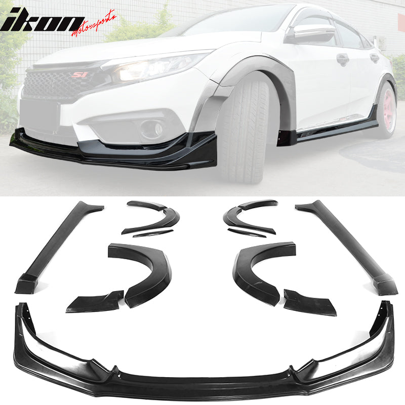 2016-2018 Honda Civic Type R Unpainted Full Kit Front Side Fender PU