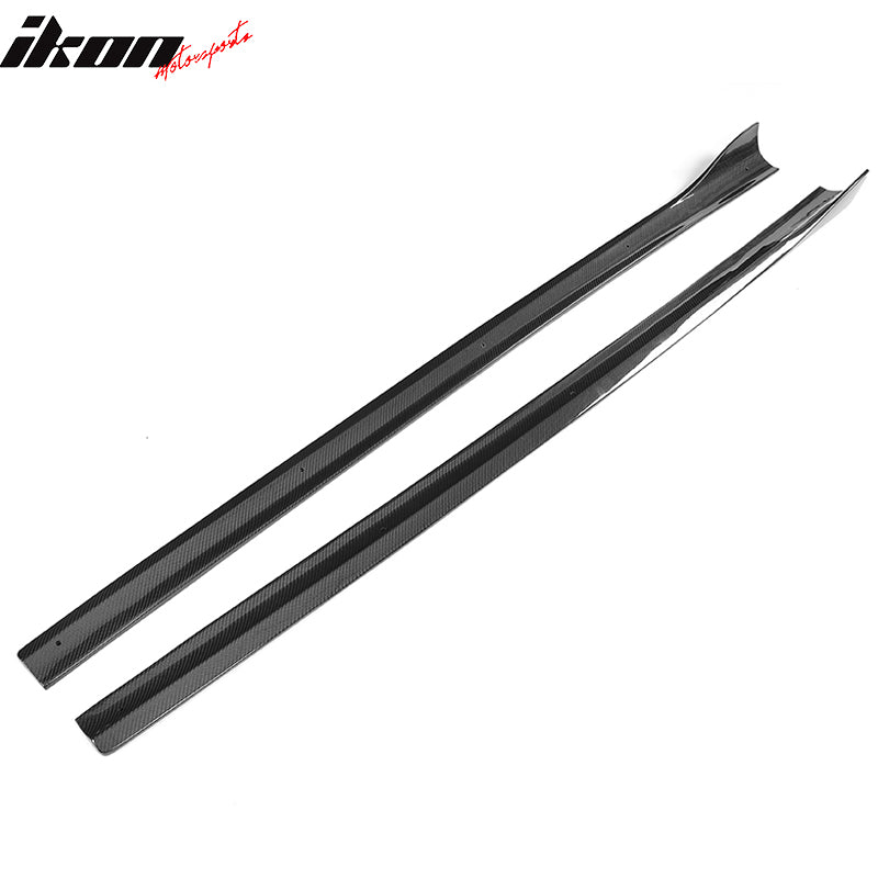 IKON MOTORSPORTS, Side Skirts Compatible With 2014-2017 Audi A3 S-LINE S3 Sportback 4 Door , Matte Carbon Fiber JC Style Side Skirt Extension Rocker Panel Pair, 2015 2016