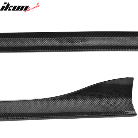 IKON MOTORSPORTS, Side Skirts Compatible With 2014-2017 Audi A3 S-LINE S3 Sportback 4 Door , Matte Carbon Fiber JC Style Side Skirt Extension Rocker Panel Pair, 2015 2016