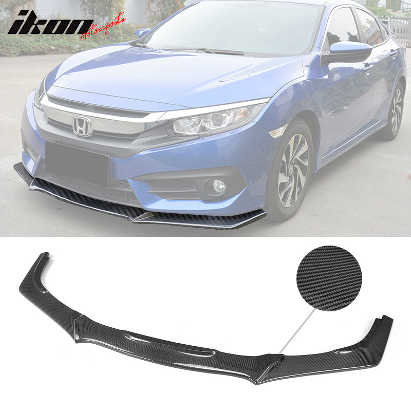 2016-2018 Honda Civic Coupe JC Style Front Bumper Lip Carbon Fiber