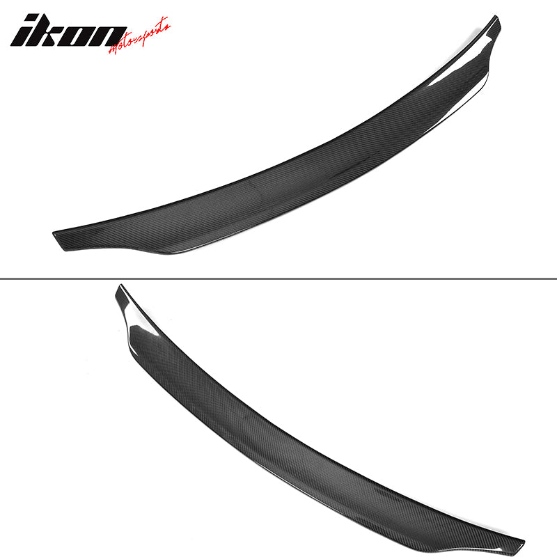 IKON MOTORSPORTS, Trunk Spoiler Compatible With 2008-2016 Audi S5 B8 Coupe, CA Style Matte Carbon Fiber Rear Spoiler Wing, 2009 2010 2011 2012 2013 2014 2015