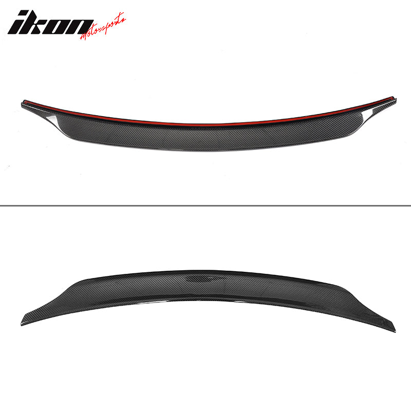 IKON MOTORSPORTS, Trunk Spoiler Compatible With 2008-2016 Audi S5 B8 Coupe, CA Style Matte Carbon Fiber Rear Spoiler Wing, 2009 2010 2011 2012 2013 2014 2015