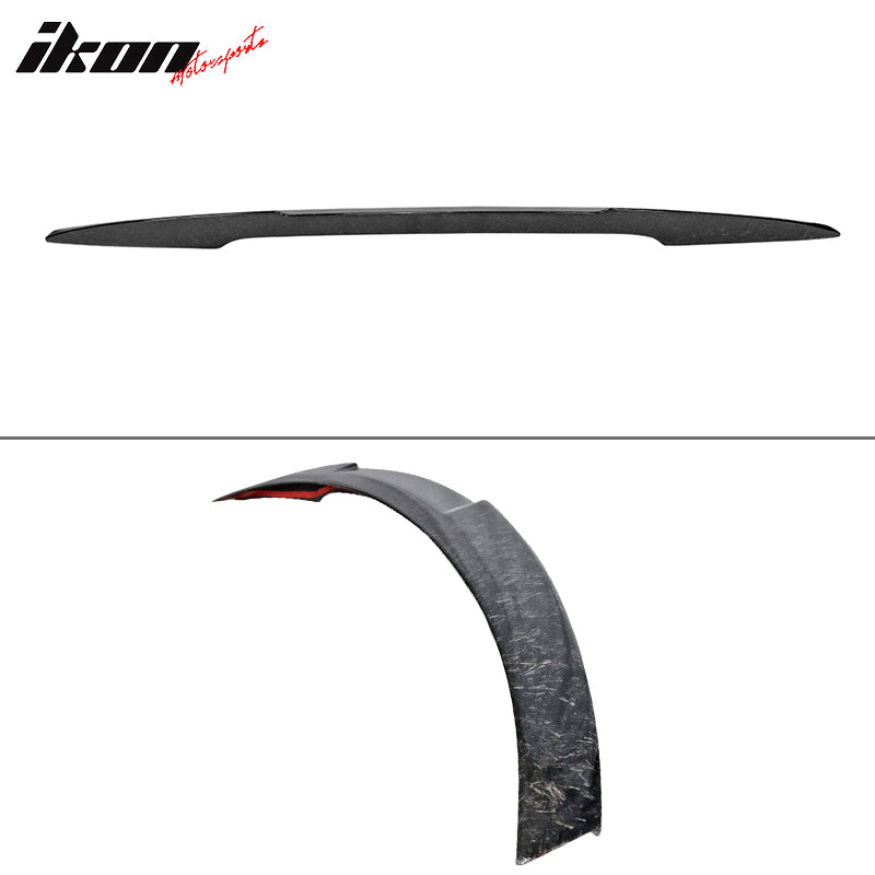 IKON MOTORSPORTS, Trunk Spoiler Compatible With 2015-2020 BMW M4 F82 Coupe, VO Style Matte Forged Carbon Fiber Rear Trunk Spoiler Wing, 2016 2017 2018 2019