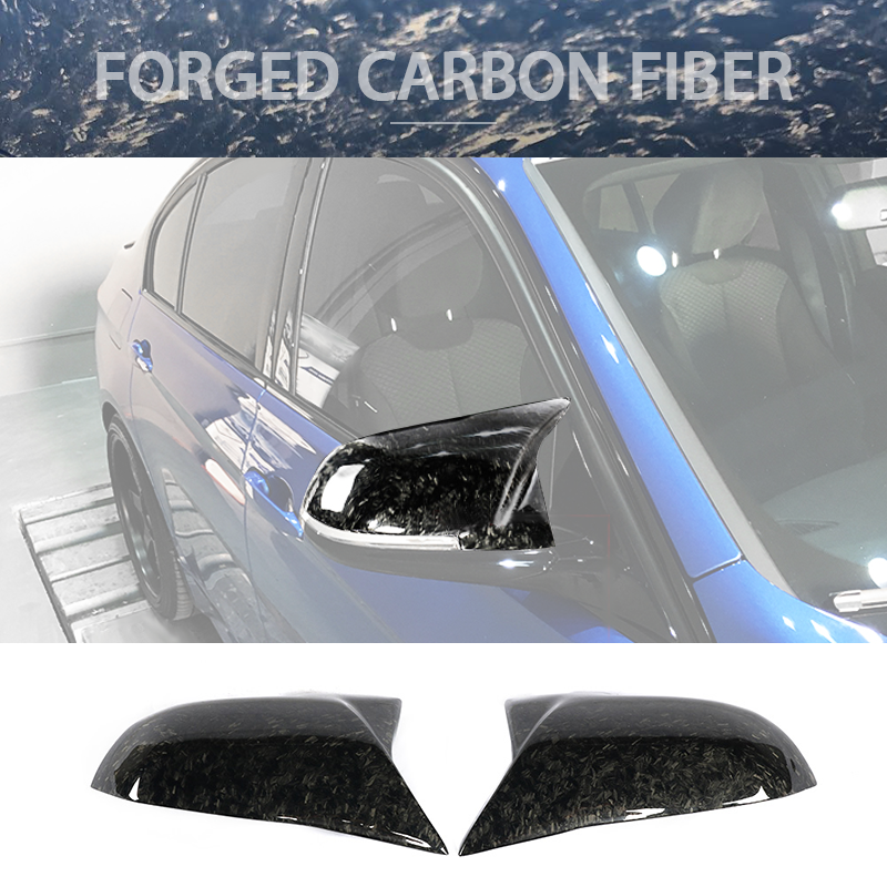 IKON MOTORSPORTS, Mirror Covers Compatible With BMW F20 F22 F31 F35 F34 X1 F32 F33 F30 Sedan, Matte Forged Carbon Fiber JC Style Rear Side View Mirror Cover Driver Passenger