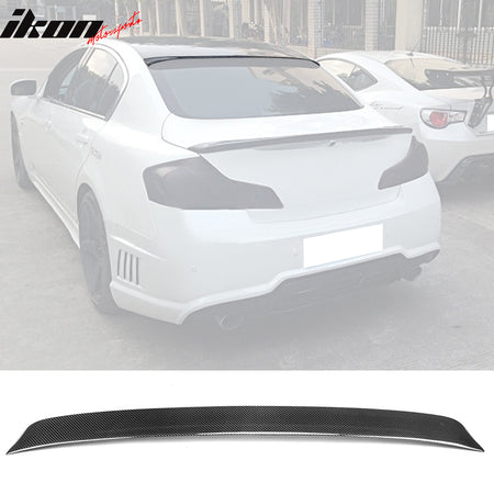 Fits 07-15 Infiniti G35 G25 G37 Q40 VIP Style Roof Spoiler - Matte Carbon Fiber