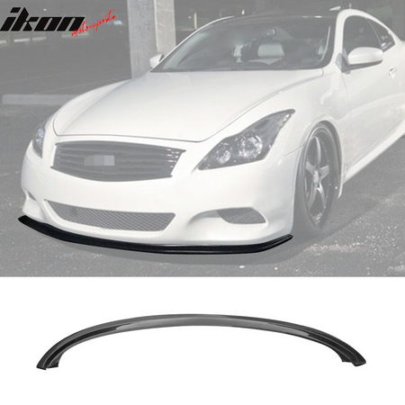 IKON MOTORSPORTS, Front Bumper Lip Compatible With 2008-2014 Infiniti G37 Coupe, ST Style Matte Carbon Fiber Front Lip Chin Valance Spoiler Splitter, 2009 2010 2011 2012 2013