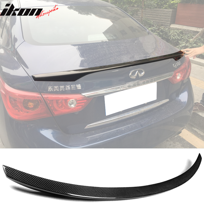 Fits 14-24 Infiniti Q50 V37 OE Style Trunk Spoiler Wing - Matte Carbon Fiber